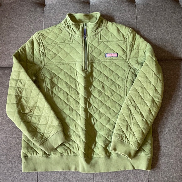 Dark Green Quilt Zip Down - Picture 1 of 4